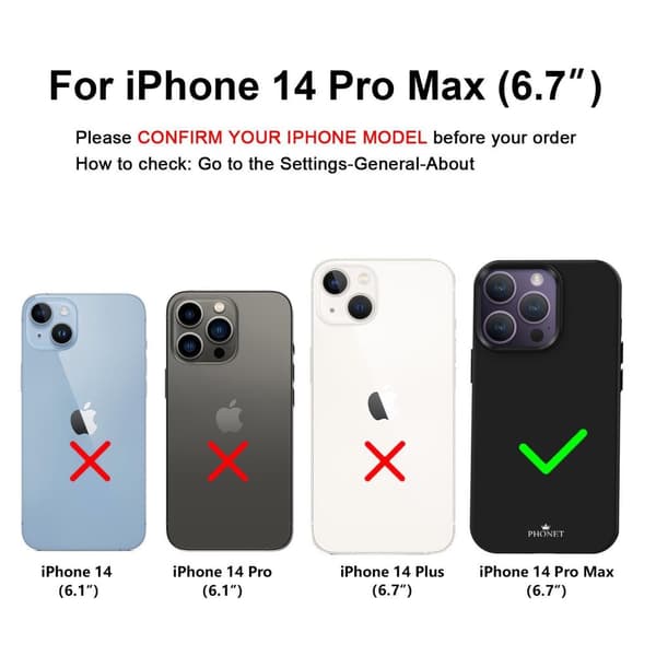 Phonet Mobilskal iPhone 14 Pro Max - Transparent - Matte Black