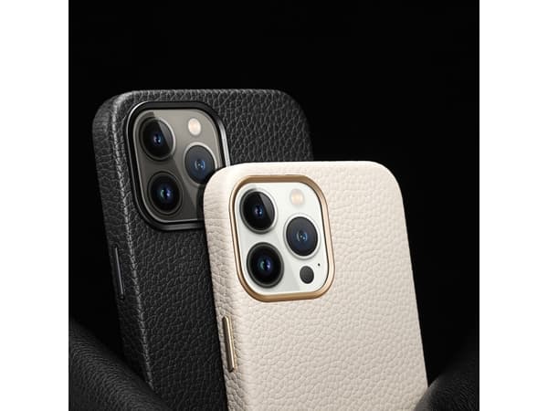 Dux Ducis Dux Ducis Roma nahkakotelo iPhone 13 Pro Max tyylikäs luonnollinen nahkainen suojus valkoinen