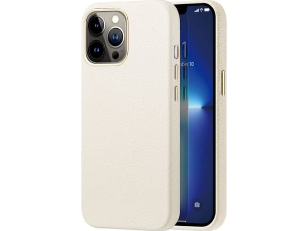 Dux Ducis Dux Ducis Roma Lærveske til iPhone 13 Pro Max Elegant ekte skinndeksel Hvit