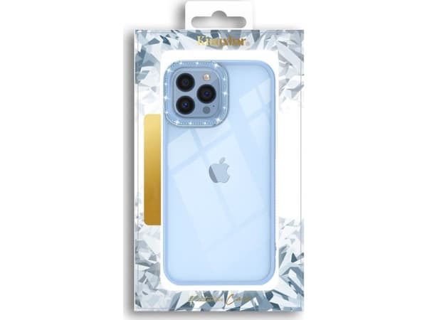Kingxbar Kingxbar Sparkle Series iPhone 13 Pro-deksel med krystaller som holder bakdekselet blått