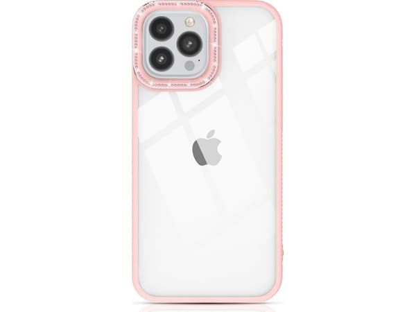 Kingxbar Kingxbar Sparkle Series iPhone 13 Pro fodral med kristaller fodral baksida rosa
