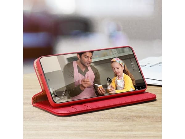 Dux Ducis Dux Ducis Hivo Lærveske Flip Deksel i ekte skinn for kort og dokumenter Samsung Galaxy S22+ (S22 Plus) Blå