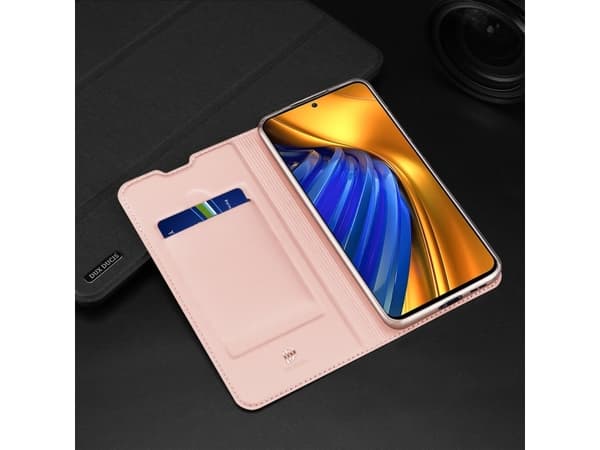 Dux Ducis Dux Ducis Skin Pro holsteri flip kansi tapauksessa Xiaomi Poco F4 5G vaaleanpunainen