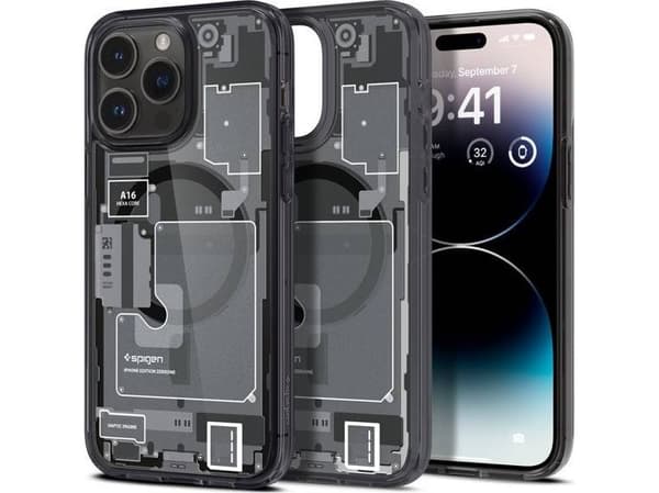 Spigen ACS05540, Suojus, Apple, iPhone 14 Pro, 15,5 cm (6.1"), Musta, Valkoinen