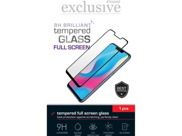 Insmat Exclusive Brilliant - Skjermbeskyttelse for mobiltelefon - full skjerm - 2.5D - glass - rammefarge svart - for Nokia G60 5G