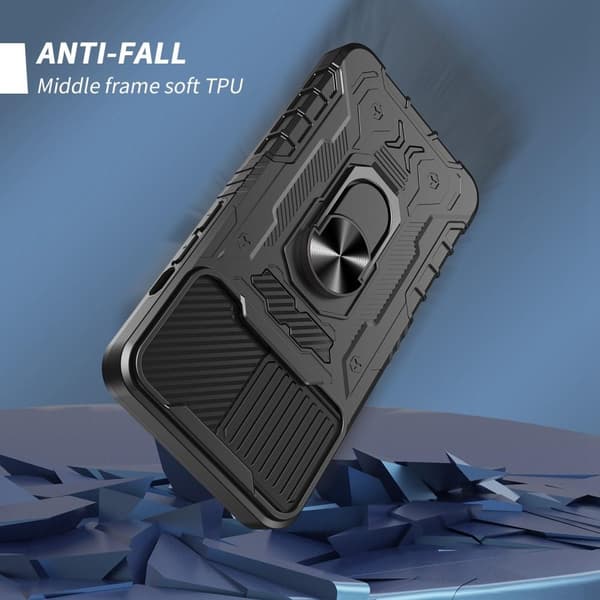 iPhone 14 fuldt cover TPU + PC Kickstand Telefontaske+hærdet glas