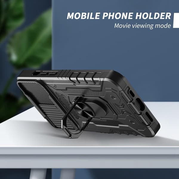 iPhone 14 fuldt cover TPU + PC Kickstand Telefontaske+hærdet glas