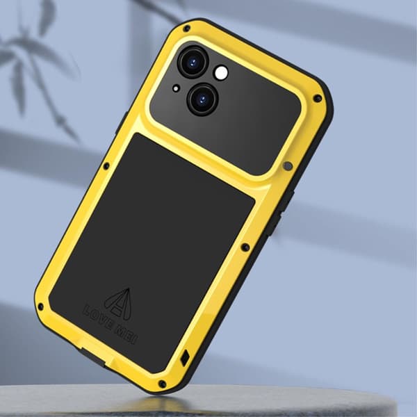 iPhone 14 Plus LOVE MEI Kraftig stødsikker etui metal+silikone+hærdet glas