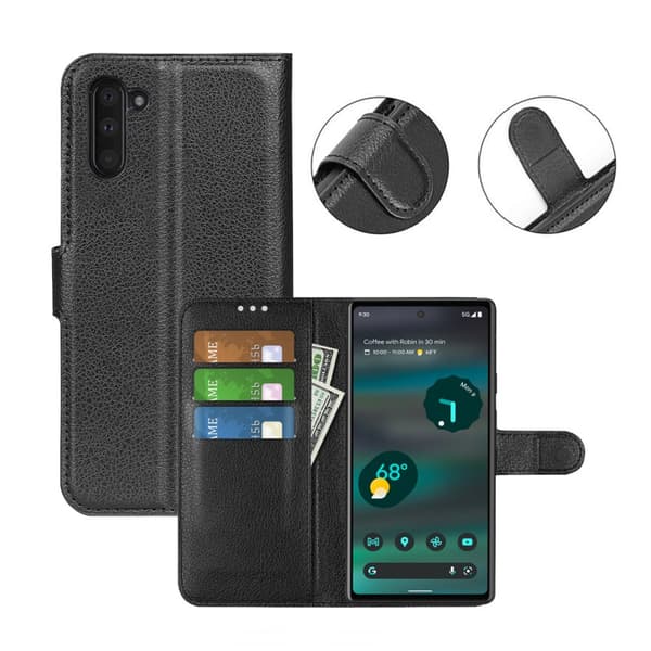 Samsung Note 10 Plånboksfodral med Stativ - Svart