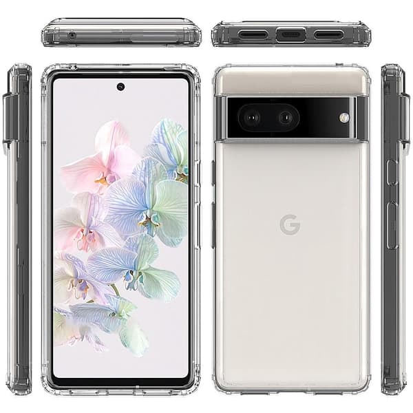 Google Pixel 7 Transparant mjukt TPU Skal Med Förstärkta Hörn