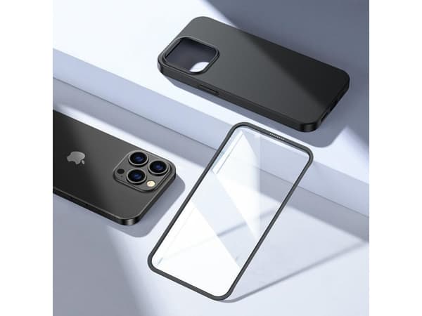 Joyroom Joyroom 360 Full Case-deksel for iPhone 13 Pro Max bak- og frontdeksel + herdet glass svart (JR-BP928 svart)