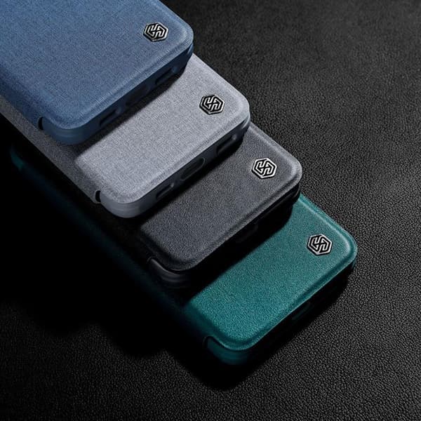 Nillkin iPhone 14 Plus Plånboksfodral Qin Cloth Pro - Blå