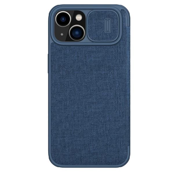 Nillkin iPhone 14 Plus Plånboksfodral Qin Cloth Pro - Blå