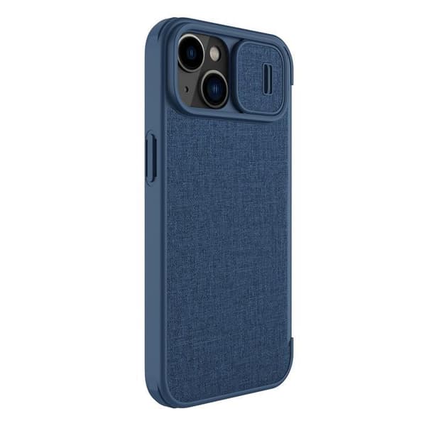 Nillkin iPhone 14 Plus Plånboksfodral Qin Cloth Pro - Blå