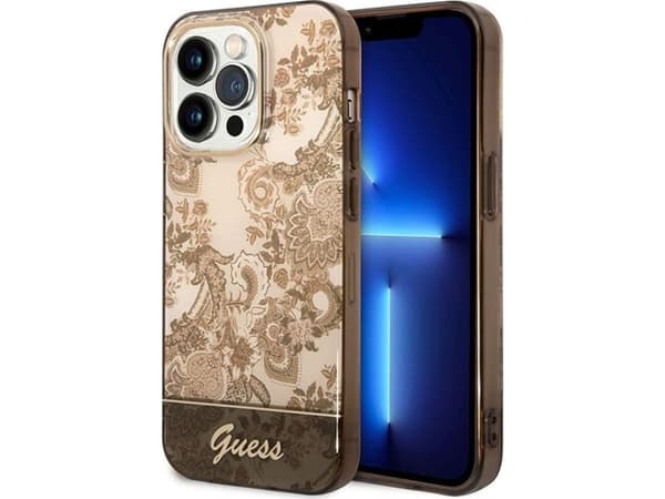 Guess Guess case for iPhone 14 Pro 6.1" ocher hardcase Porcelain Collection