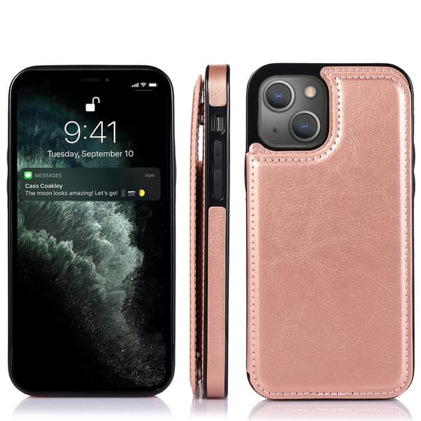 Smidigt Skal med Korthållare - iPhone 14 Roséguld