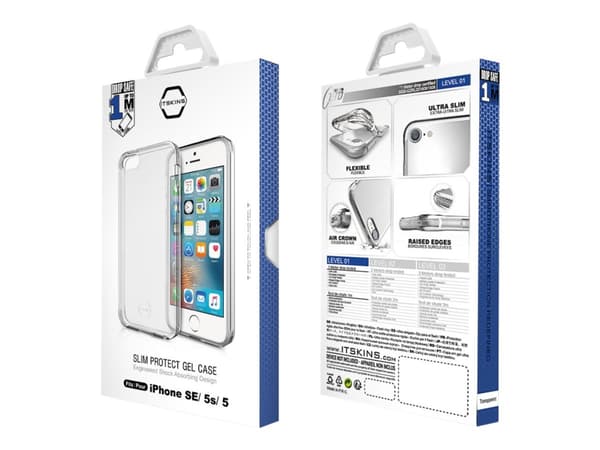 ITSKINS NANO // GEL Zero Gel - Baksidesskydd för mobiltelefon - termoplastisk polyuretan (TPU), Impacthane - transparent - för Apple iPhone 5, 5s, SE