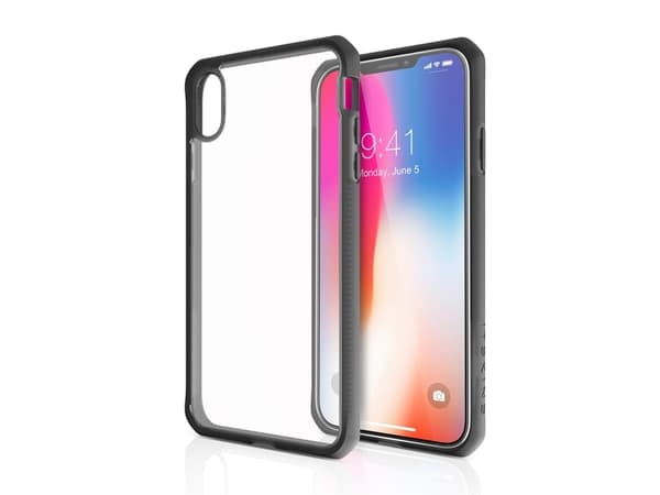 ITSKINS HYBRID // FROST MKII - Baksidedeksel for mobiltelefon - polykarbonat, termoplast-polyuretan (TPU) - svart, gjennomsiktig - for Apple iPhone X