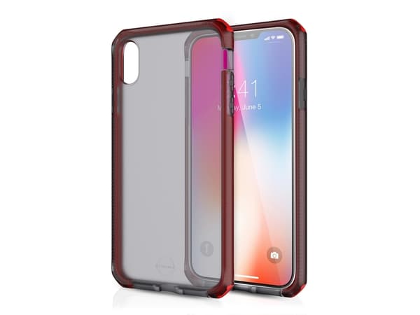 ITSKINS Supreme // Frost - Bagsidecover til mobiltelefon - termoplastisk polyuretan (TPU) - sort, rød - 6.5" - Apple iPhone XS Max -puhelimeen