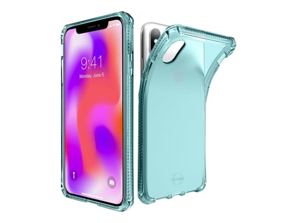 ITSKINS Spectrum Clear - Baksidedeksel for mobiltelefon - Impacthane - lys blå - for Apple iPhone XS Max