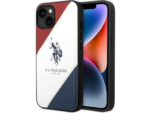 Kotelo Us Polo Assn US Polo US Polo US Polo USHCP14LPSO3 iPhone 14 Pro 6.1 Valkoinen kolmivärinen painatus