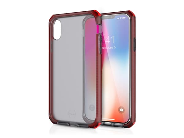 ITSKINS Supreme // Frost - Baksidedeksel for mobiltelefon - Impacthane - svart, rød - 6.1" - for Apple iPhone XR
