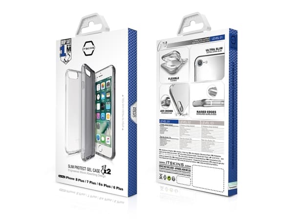 ITSKINS NANO DUO cover til iPhone 8 Plus / 7 Plus / 6s Plus / 6 Plus®. Sort og gennemsigtig