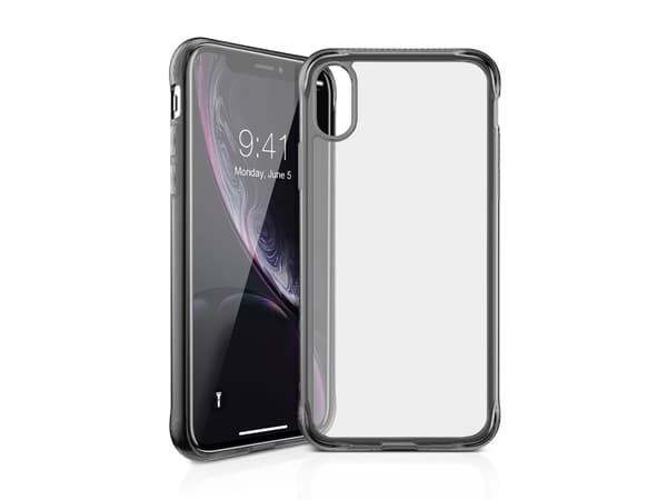 ITSKINS NANO // ICE - Baksidesskydd för mobiltelefon - polykarbonat, termoplastisk polyuretan (TPU) - svart, transparent - för Apple iPhone XR