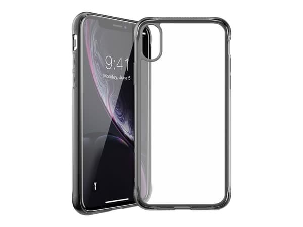 ITSKINS NANO // ICE - Baksidesskydd för mobiltelefon - polykarbonat, termoplastisk polyuretan (TPU) - svart, transparent - för Apple iPhone XR