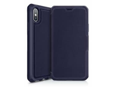 ITSKINS HYBRID // FOLIO - Kääntyvä suojakuori matkapuhelimelle - täysjyvä nahkaa - tummansininen - 5,8" - Apple iPhone X, XS -puhelimelle