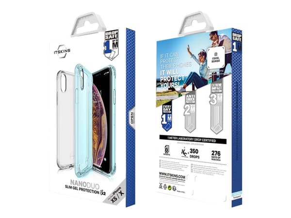 ITSKINS NANO // DUO Zero Gel 2 in 1 - Baksidedeksel for mobiltelefon - Impacthane - gjennomsiktig, lyst fiolett - 6.5" (en pakke 2) - for Apple iPhon