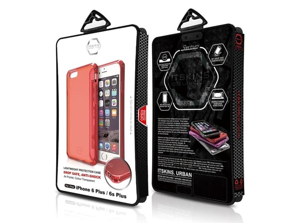 ITSKINS SPECTRUM CLEAR -suojus iPhone 6 Plus / 6s Plus® -puhelimelle. Rød