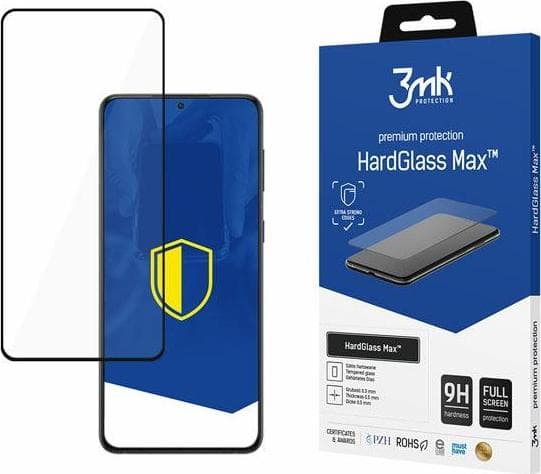 3MK HardGlass Max Samsu ng S22 S901 Musta
