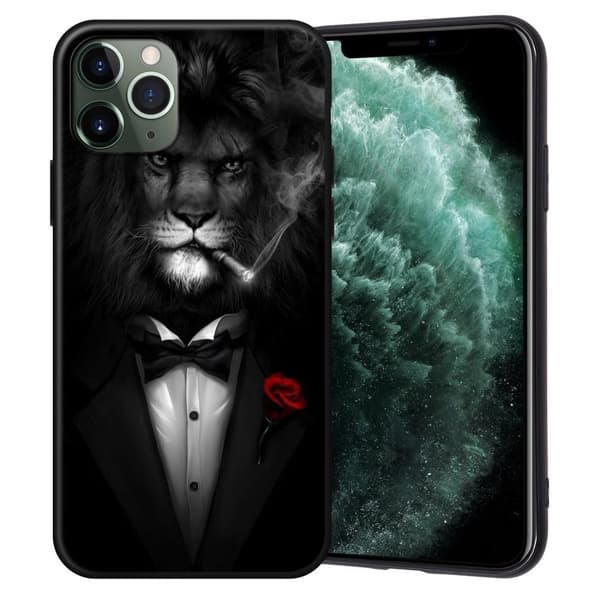 Cover til alle iPhone 14 modeller løve i smoking rygende cigaret iPhone 14