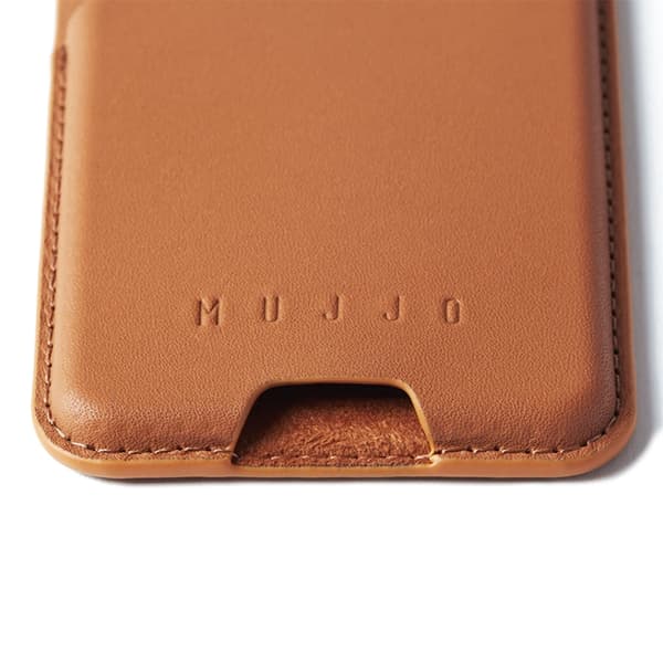 Mujjo Magsafe Läder Korthållare - Tan