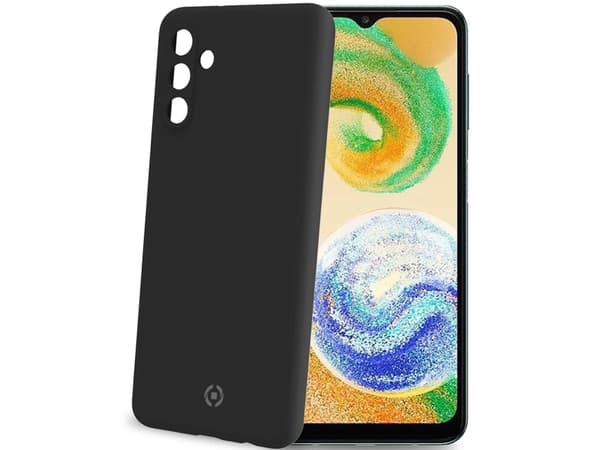Celly Cromo - Bagsidecover til mobiltelefon - silikonbelagd termoplastisk polyuretan (TPU) - sort - för Samsung Galaxy A04s, A13 5G