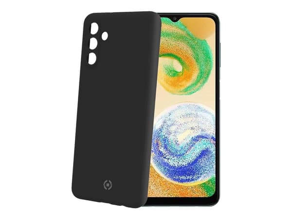 Celly Cromo - Bagsidecover til mobiltelefon - silikonbelagd termoplastisk polyuretan (TPU) - sort - för Samsung Galaxy A04s, A13 5G