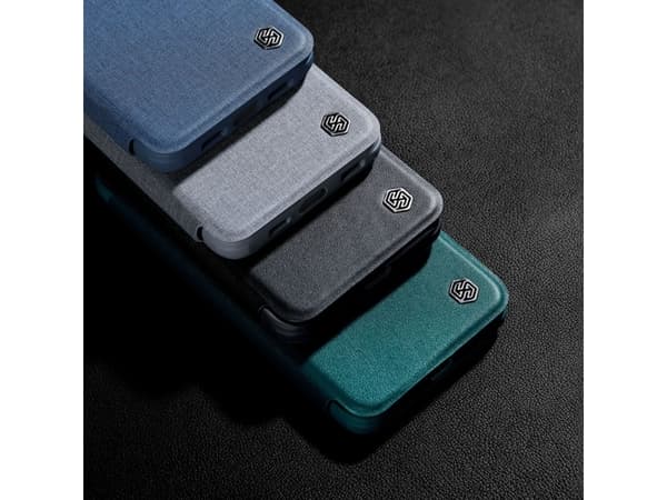 Nillkin Qin Leather Pro Case iPhone 14 Plus kameradeksel Hylsterdeksel Flip-veske Grønn