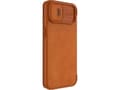 Pikkukuva 3 / 5: Nillkin Qin Nahka Pro Case iPhone 14 Plus kamera kansi holsteri tapauksessa flip kansi ruskea