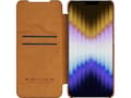 Pikkukuva 2 / 5: Nillkin Qin Nahka Pro Case iPhone 14 Plus kamera kansi holsteri tapauksessa flip kansi ruskea