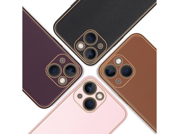 Dux Ducis Yolo iPhone 14 Plus-deksel, elegant svart økologisk skinndeksel