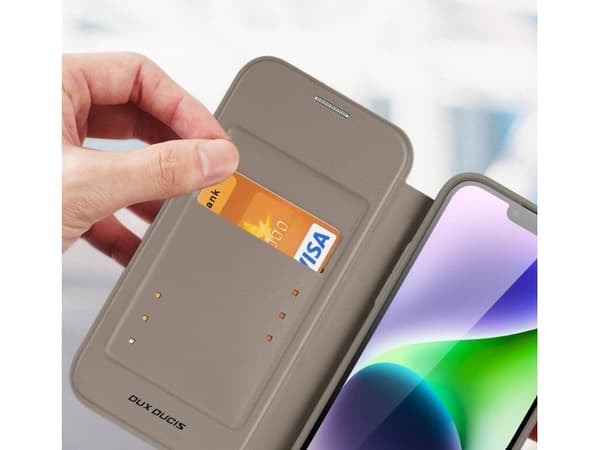 Dux Ducis Skin X Pro iPhone 14 Plus-deksel Magnetisk MagSafe-deksel med Flip Beige