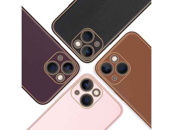Dux Ducis Yolo iPhone 14 kotelo elegantti eco nahka kansi ruskea