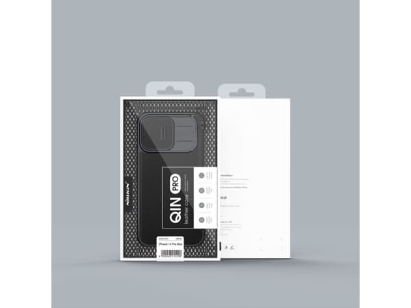 Nillkin Qin Qin Cloth Pro Case tapauksessa iPhone 14 Pro Max kamera kansi holsteri tapauksessa flip kansi sininen