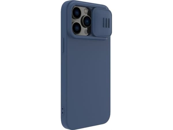 Nillkin CamShield magneettinen silikoni kotelo iPhone 14 Pro Max magneettinen MagSafe kotelo kameran suojus sininen