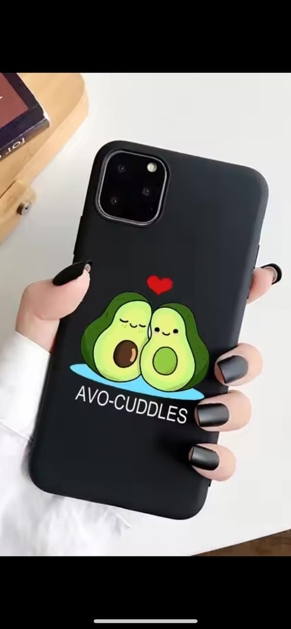 Silikone skal sort til alle iPhone 14 modeller avocado sød sjov