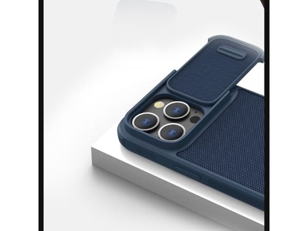 Nillkin Textured S Case iPhone 14 Pro Max panssaroitu kotelo, jossa on kamerasuoja sininen