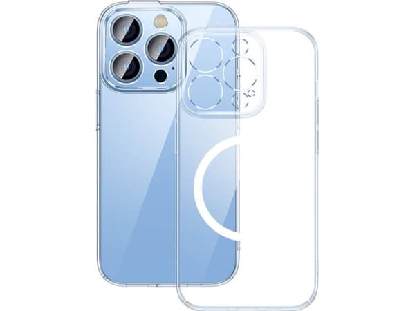 Baseus Krystallbeskyttelsessett gjennomsiktig magnetisk deksel og herdet glass for iPhone 14 Pro Max
