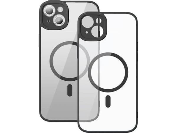 Baseus rammebeskyttelsessett Transparent magnetdeksel og herdet glass for iPhone 14 Plus (svart)