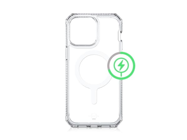 ITSKINS HYBRID_R // CLEAR - Baksidedeksel for mobiltelefon - robust - MagSafe-kompatibel - MagSafe-samsvar - 100 % resirkulert materiale - gjennomsik